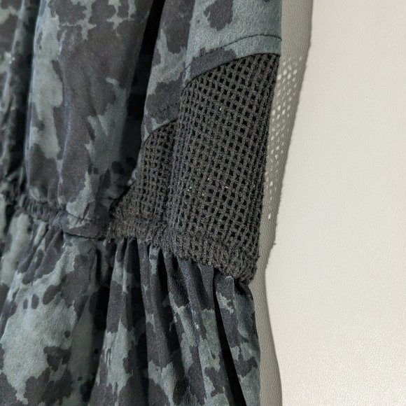 Hurley Marble Print Mesh Panel High Low Dress Black Grey Size XS - Picture 3 of 9